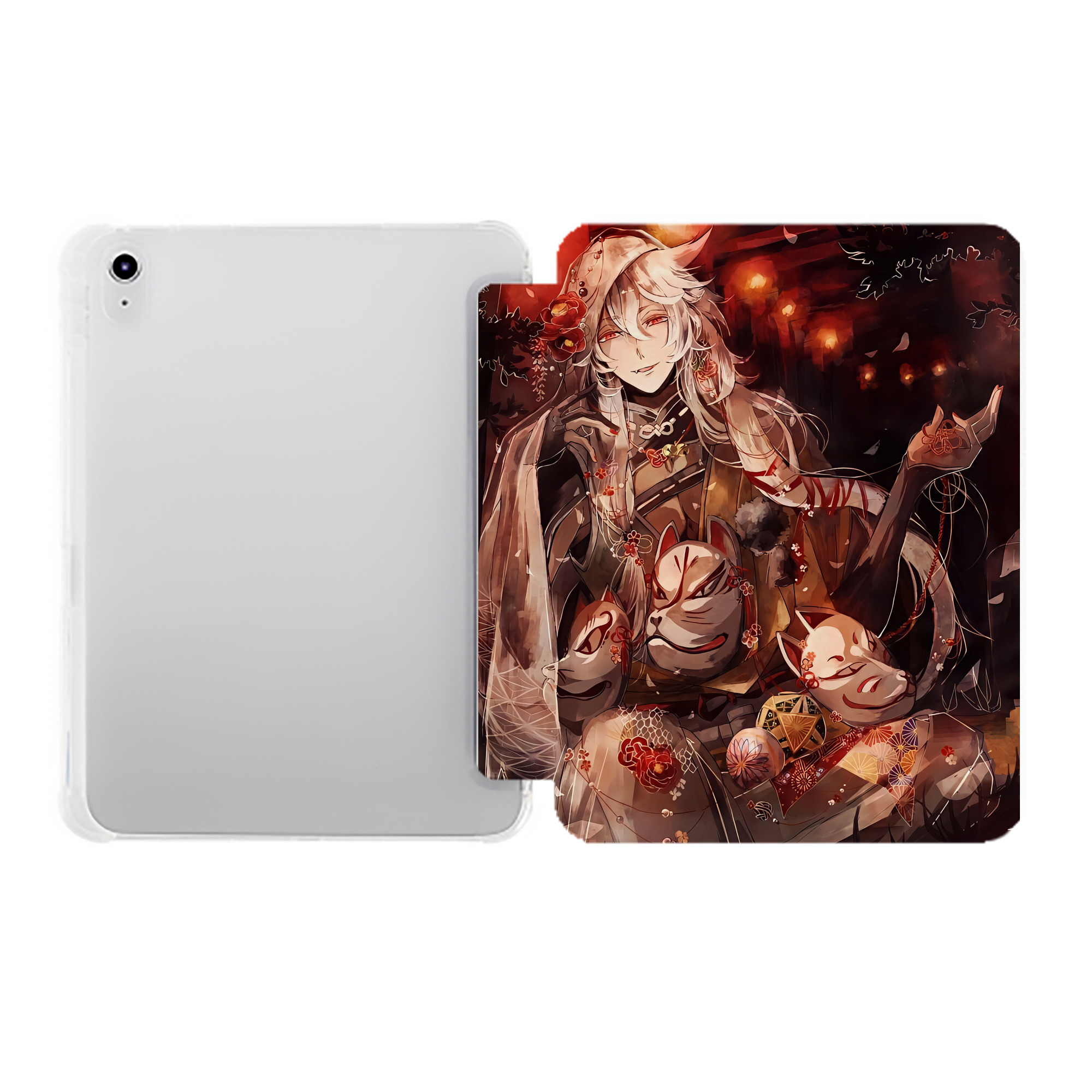 （画像用） 刀剣乱舞 Touken Ranbu IPad ケース ペン収納付き 三つ折りスタンド PUレザー×シリコン 対応機種9.5/10.5/10.9インチ